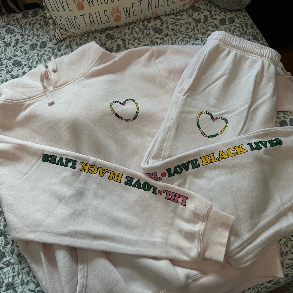 Love Black Lives Pink Hoodie and Sweatpants Set